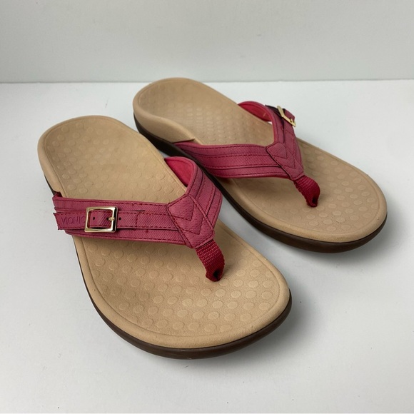 Vionic Tide Patty Thong Sandals Pink Size 5 buckle detail - Picture 1 of 10